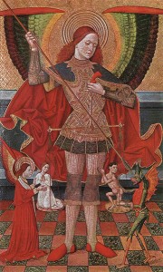 ABADIA, Juan de la, The Archangel Michael, c. 1490, Wood, 127 x 78 cm, Museu Nacional d'Art de Catalunya, Barcelona