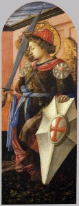 LIPPI, Fra Filippo, St Michael, 1456-58, Tempera on wood, 81 x 30 cm, Museum of Art, Cleveland