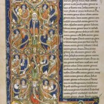 In this Tree of Jesse the seven gifts, represented as doves, encircle a bust of Christ. Recipian Bible, c. 1180, BnF, Paris